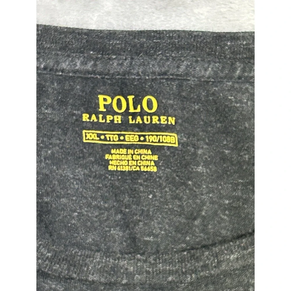 Polo Ralph Lauren Shirt Men's Size XXL Heather Black Short Sleeve Casual Cotton